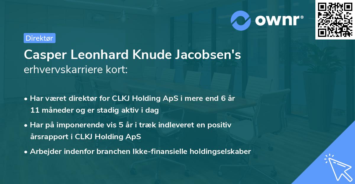 Casper Leonhard Knude Jacobsen's erhvervskarriere kort