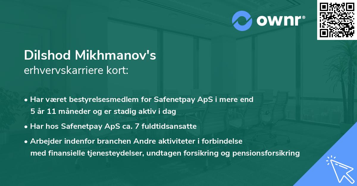 Dilshod Mikhmanov's erhvervskarriere kort