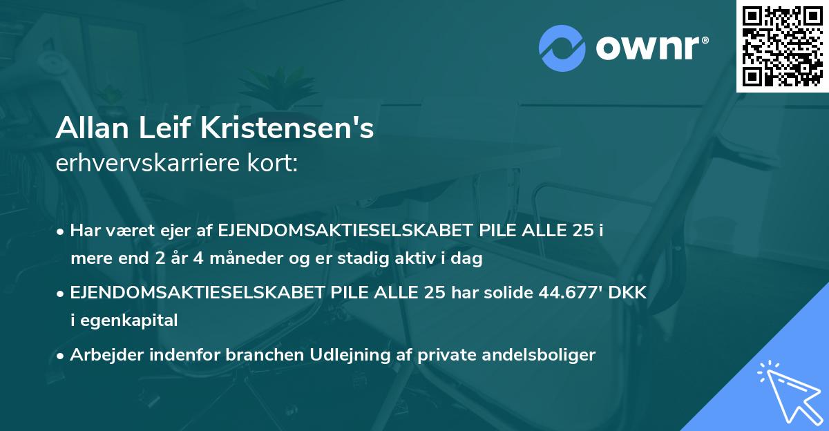 Allan Leif Kristensen's erhvervskarriere kort