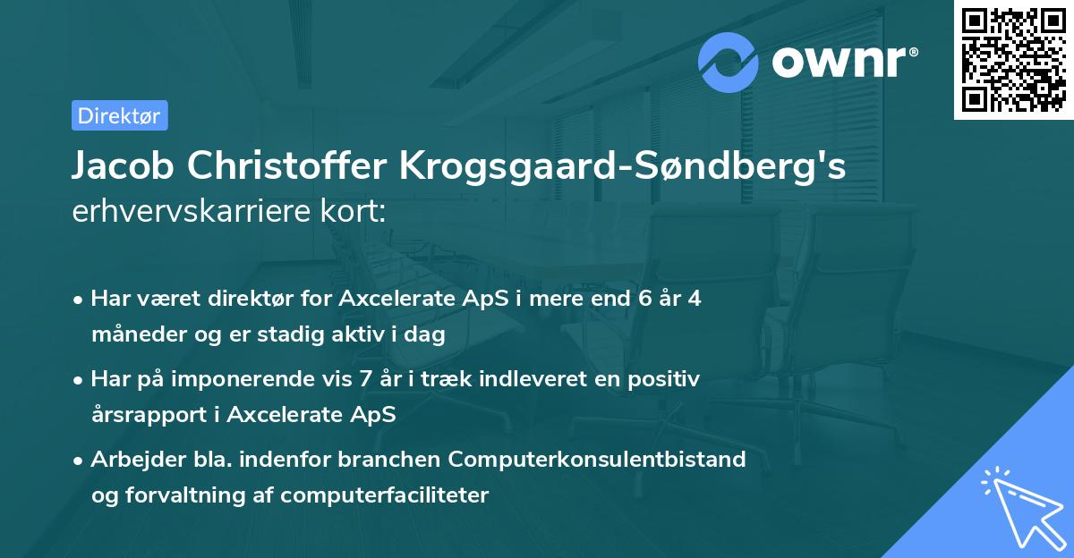 Jacob Christoffer Krogsgaard-Søndberg's erhvervskarriere kort