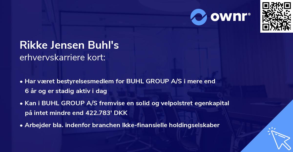 Rikke Jensen Buhl's erhvervskarriere kort