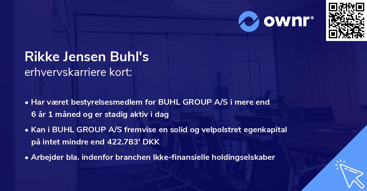 Rikke Jensen Buhl's erhvervskarriere kort