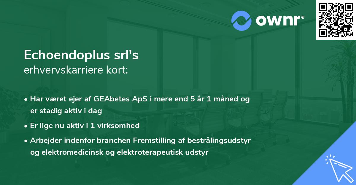 Echoendoplus srl's erhvervskarriere kort