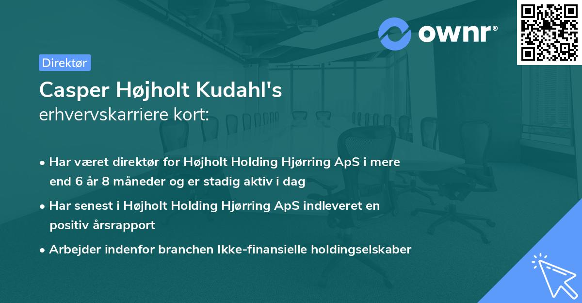 Casper Højholt Kudahl's erhvervskarriere kort