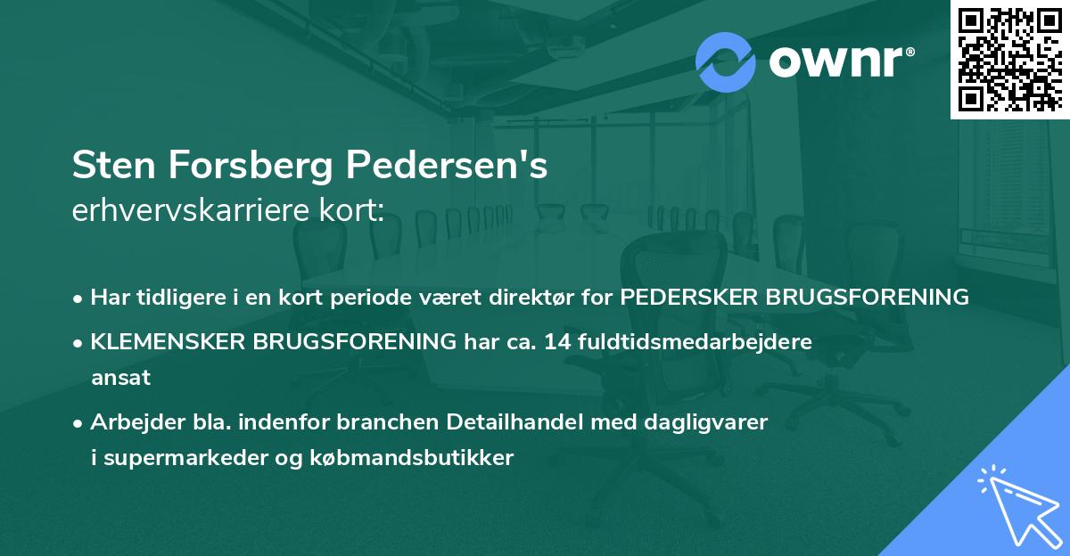 Sten Forsberg Pedersen's erhvervskarriere kort