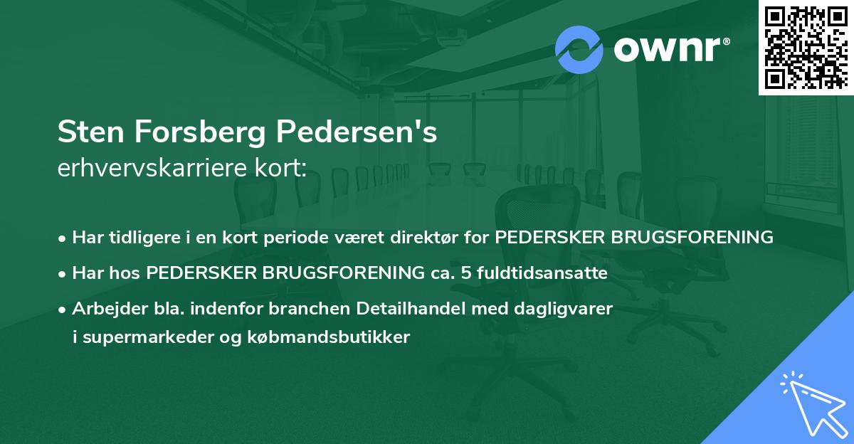 Sten Forsberg Pedersen's erhvervskarriere kort