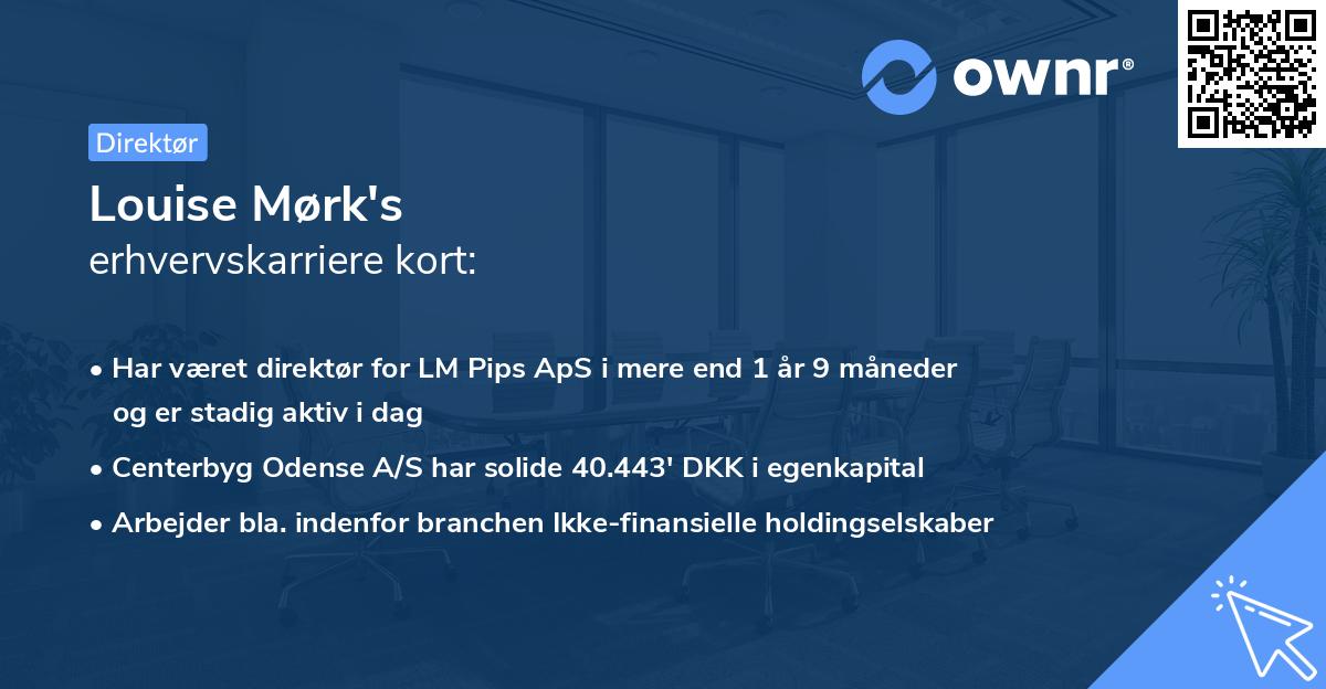 Louise Mørk's erhvervskarriere kort