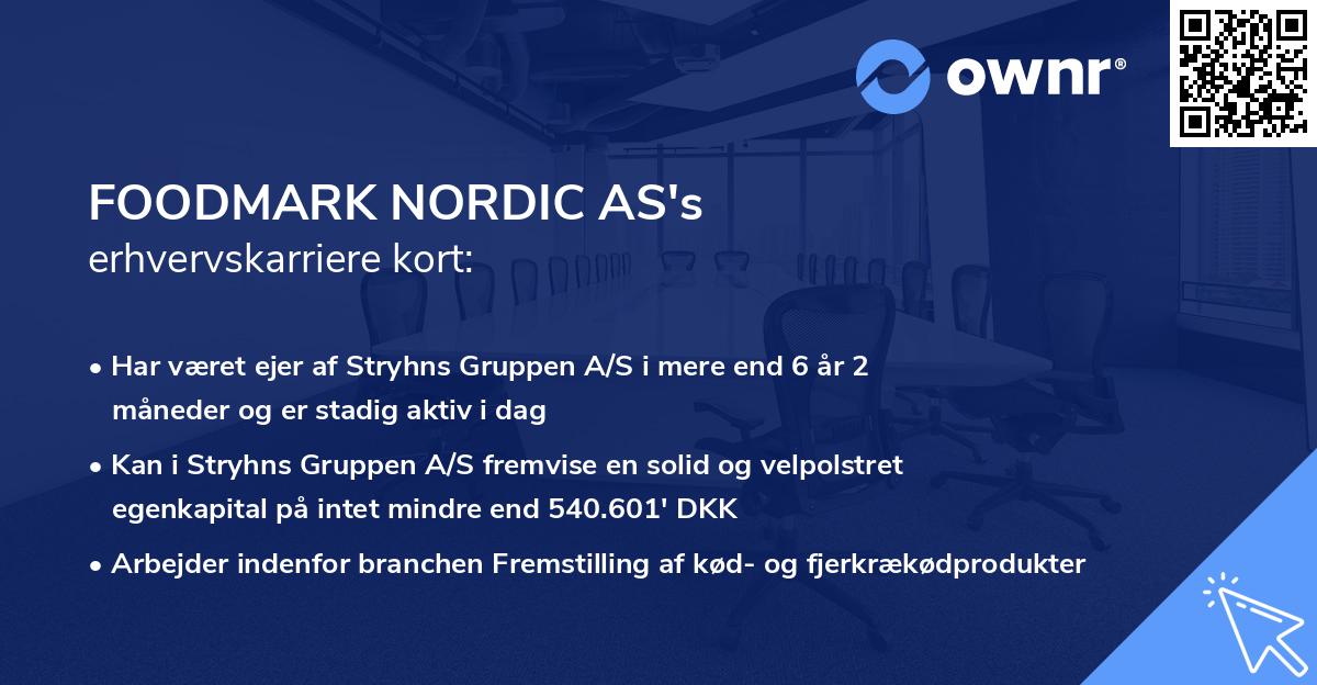 FOODMARK NORDIC AS's erhvervskarriere kort