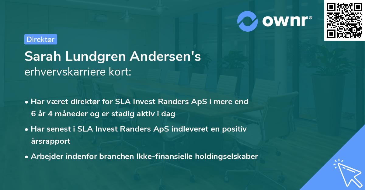 Sarah Lundgren Andersen's erhvervskarriere kort