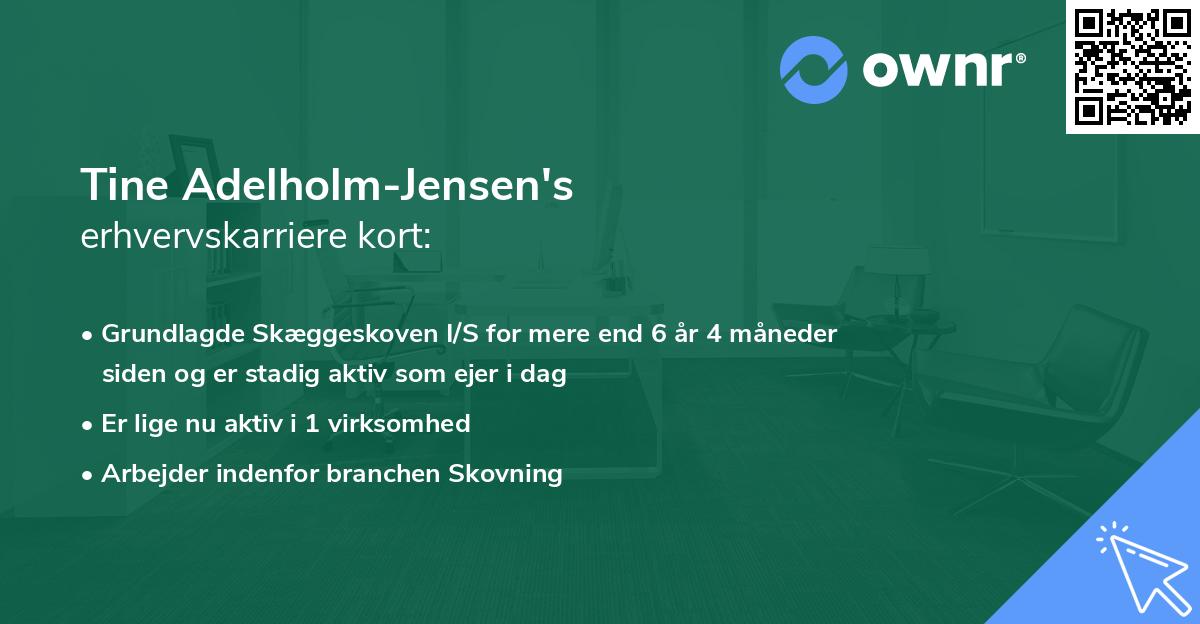 Tine Adelholm-Jensen's erhvervskarriere kort