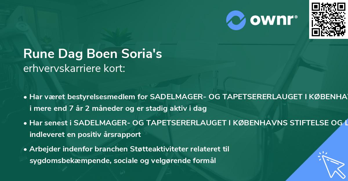 Rune Dag Boen Soria's erhvervskarriere kort