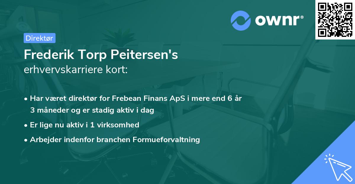 Frederik Torp Peitersen's erhvervskarriere kort