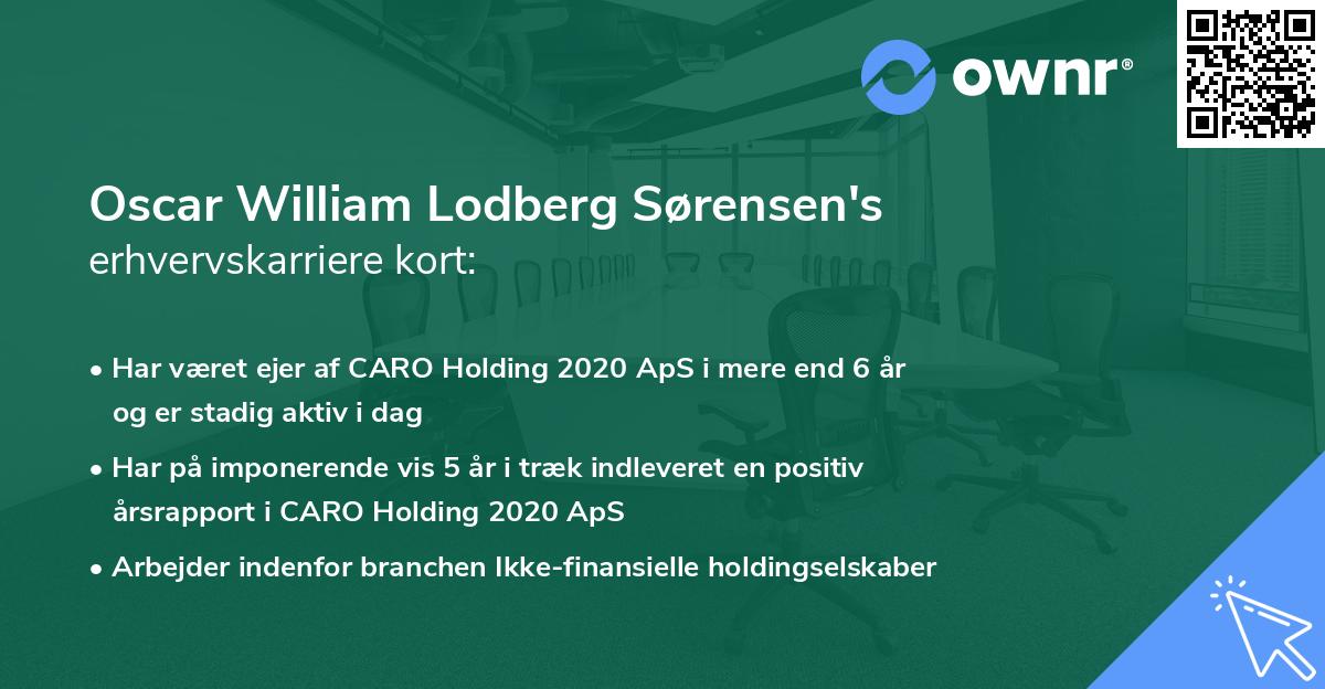 Oscar William Lodberg Sørensen's erhvervskarriere kort