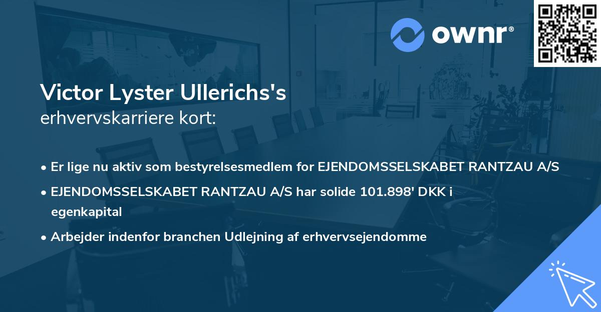 Victor Lyster Ullerichs's erhvervskarriere kort