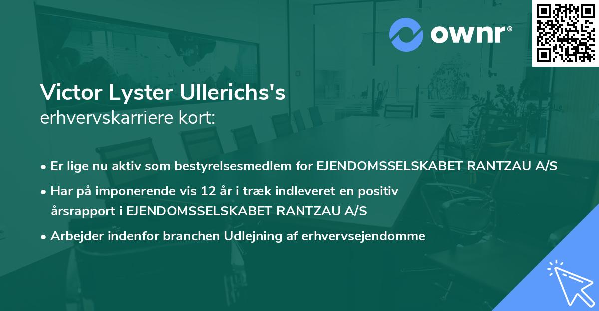 Victor Lyster Ullerichs's erhvervskarriere kort