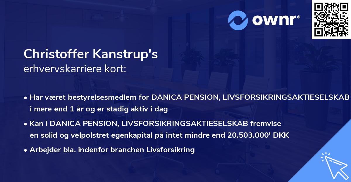 Christoffer Kanstrup's erhvervskarriere kort