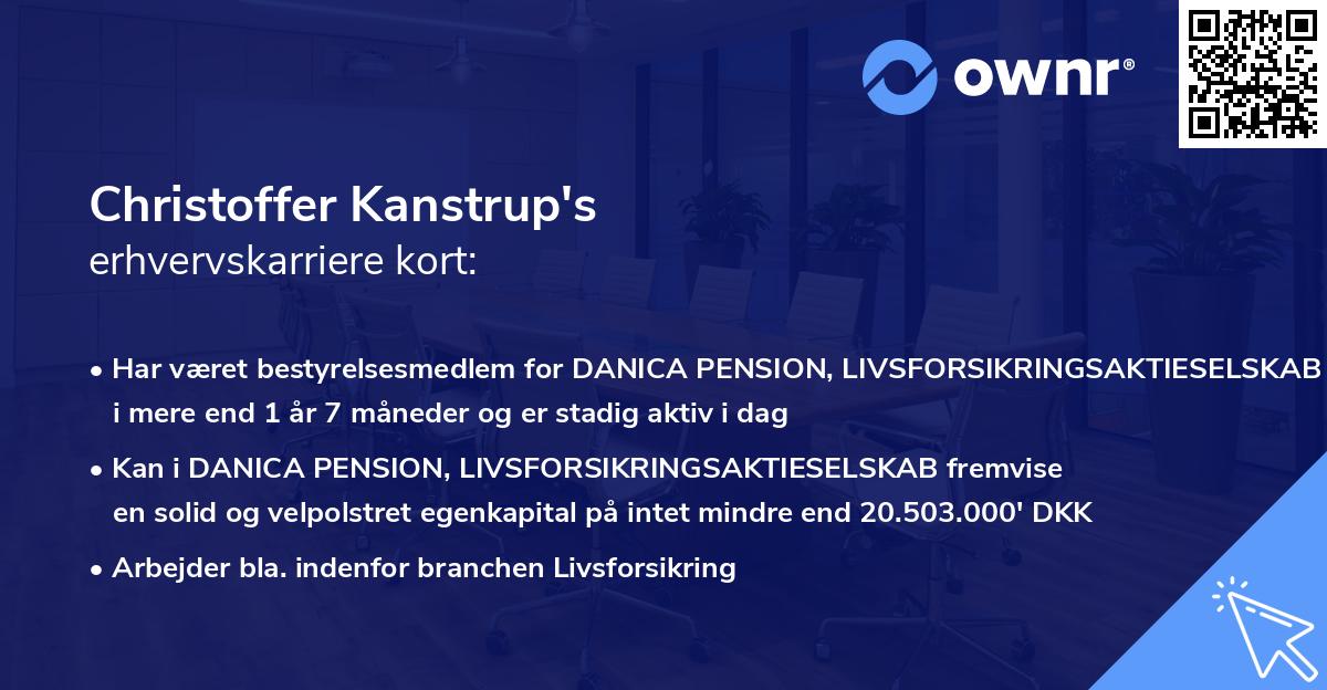 Christoffer Kanstrup's erhvervskarriere kort