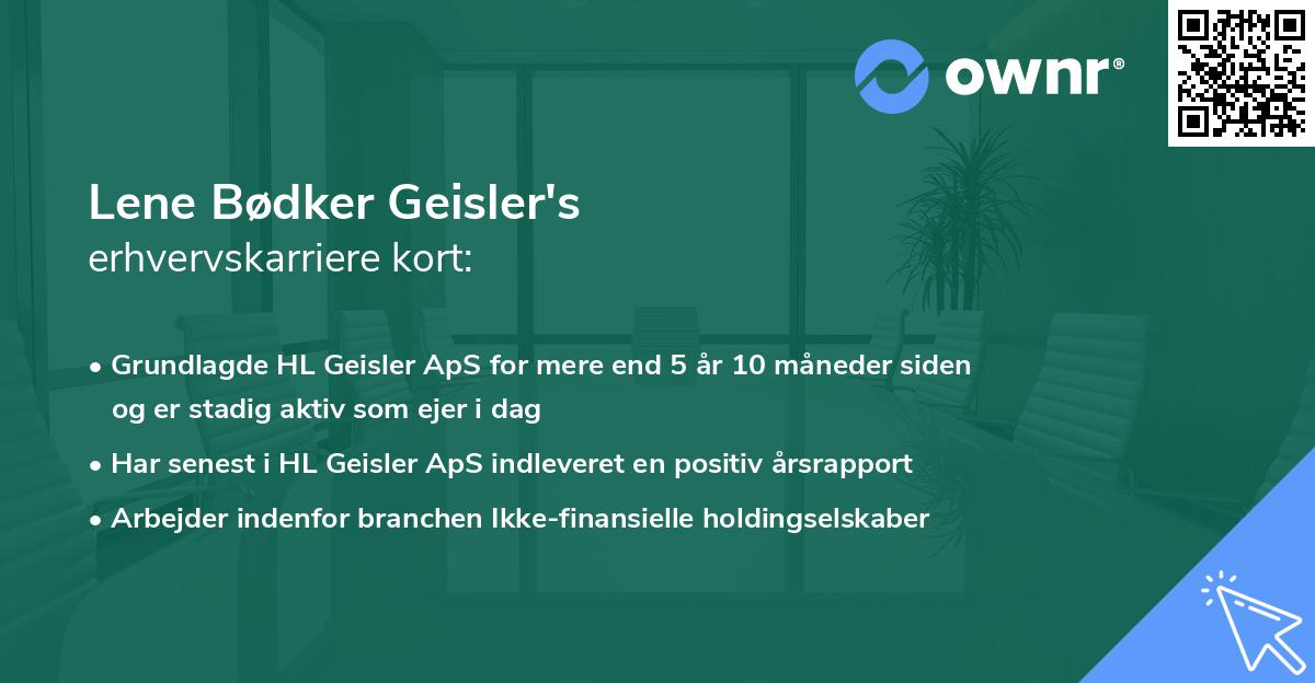 Lene Bødker Geisler's erhvervskarriere kort
