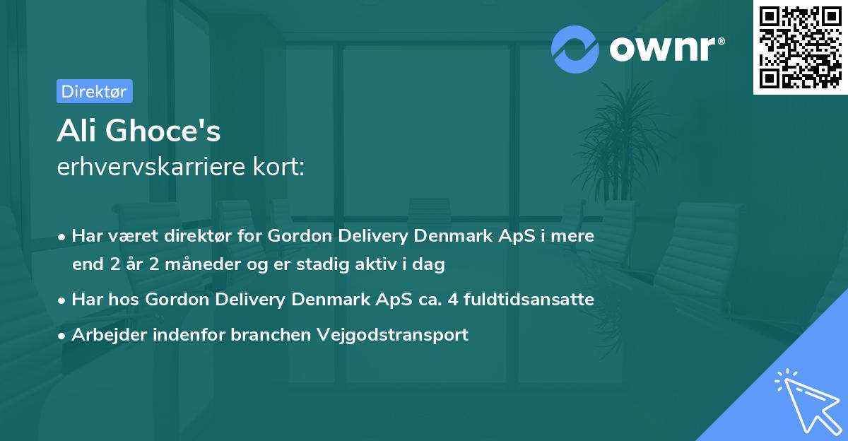 Ali Ghoce's erhvervskarriere kort