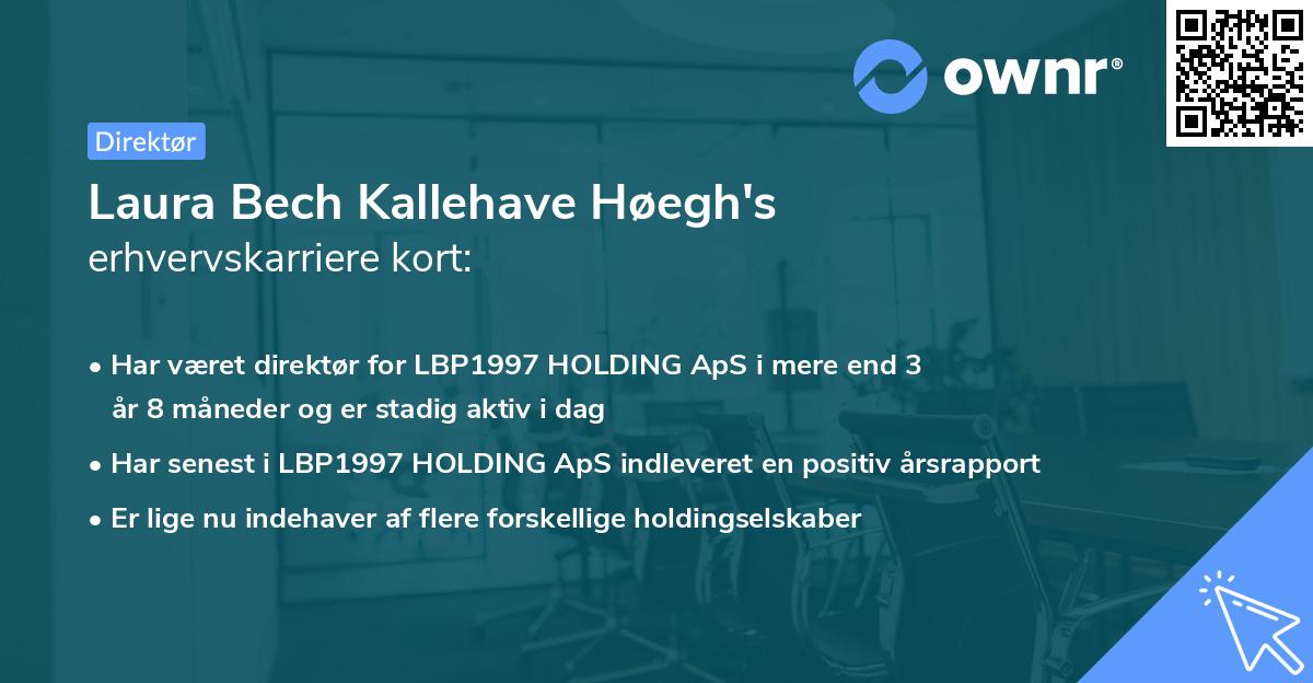 Laura Bech Kallehave Høegh's erhvervskarriere kort