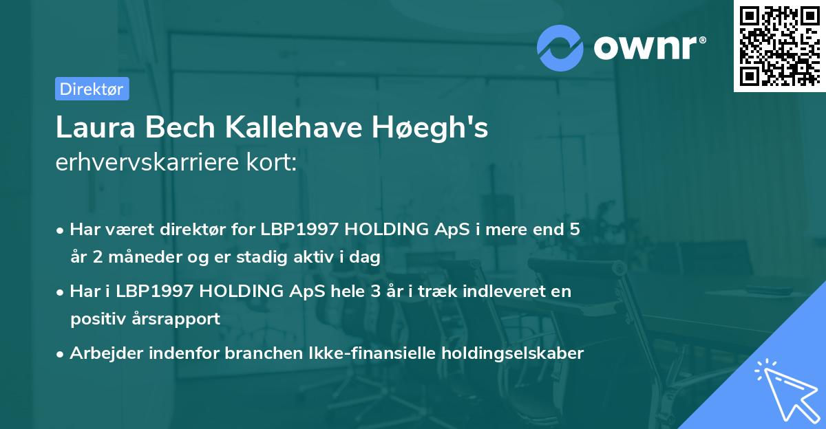 Laura Bech Kallehave Høegh's erhvervskarriere kort
