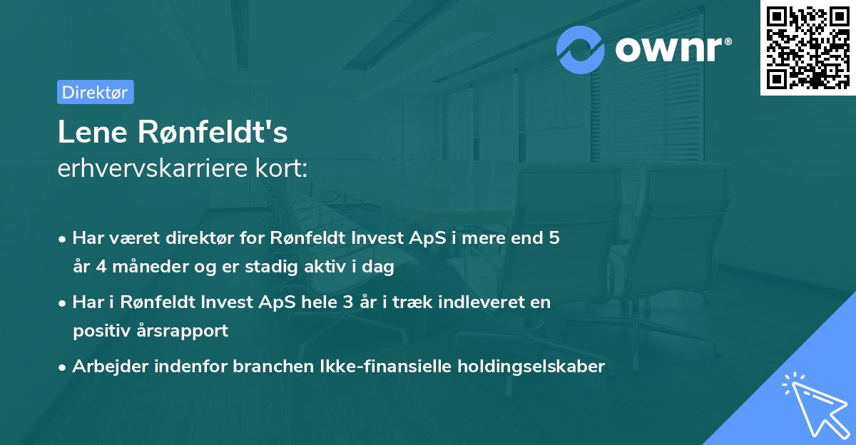 Lene Rønfeldt's erhvervskarriere kort
