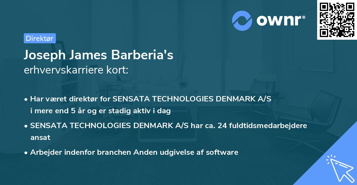 Joseph James Barberia's erhvervskarriere kort