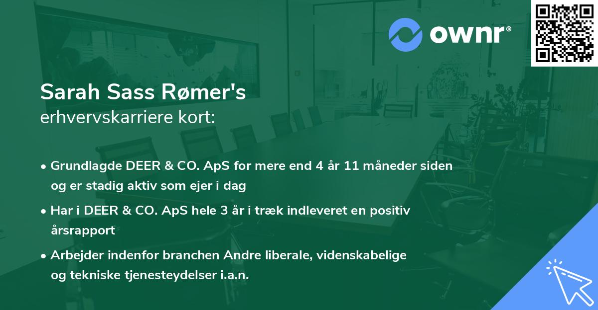 Sarah Sass Rømer's erhvervskarriere kort