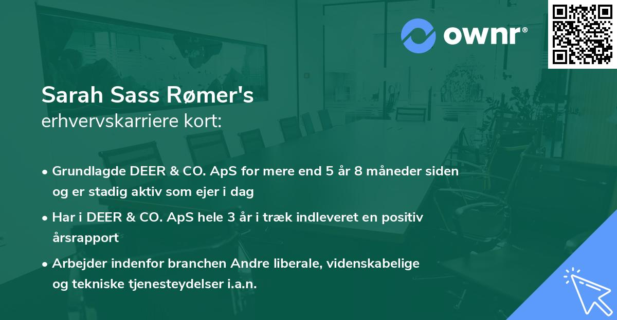 Sarah Sass Rømer's erhvervskarriere kort