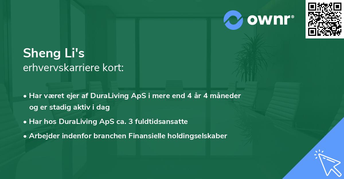 Sheng Li's erhvervskarriere kort