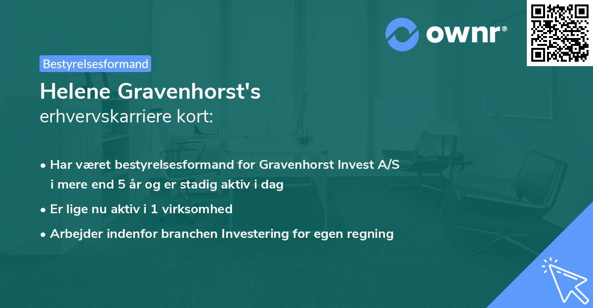 Helene Gravenhorst's erhvervskarriere kort