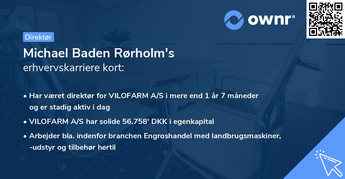 Michael Baden Rørholm's erhvervskarriere kort