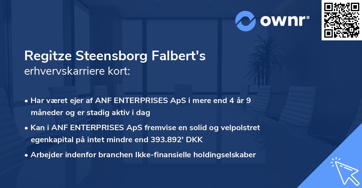 Regitze Steensborg Falbert's erhvervskarriere kort