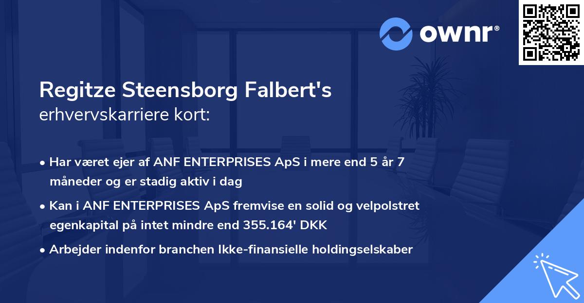 Regitze Steensborg Falbert's erhvervskarriere kort