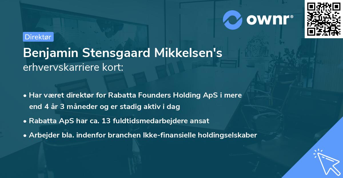 Benjamin Stensgaard Mikkelsen's erhvervskarriere kort