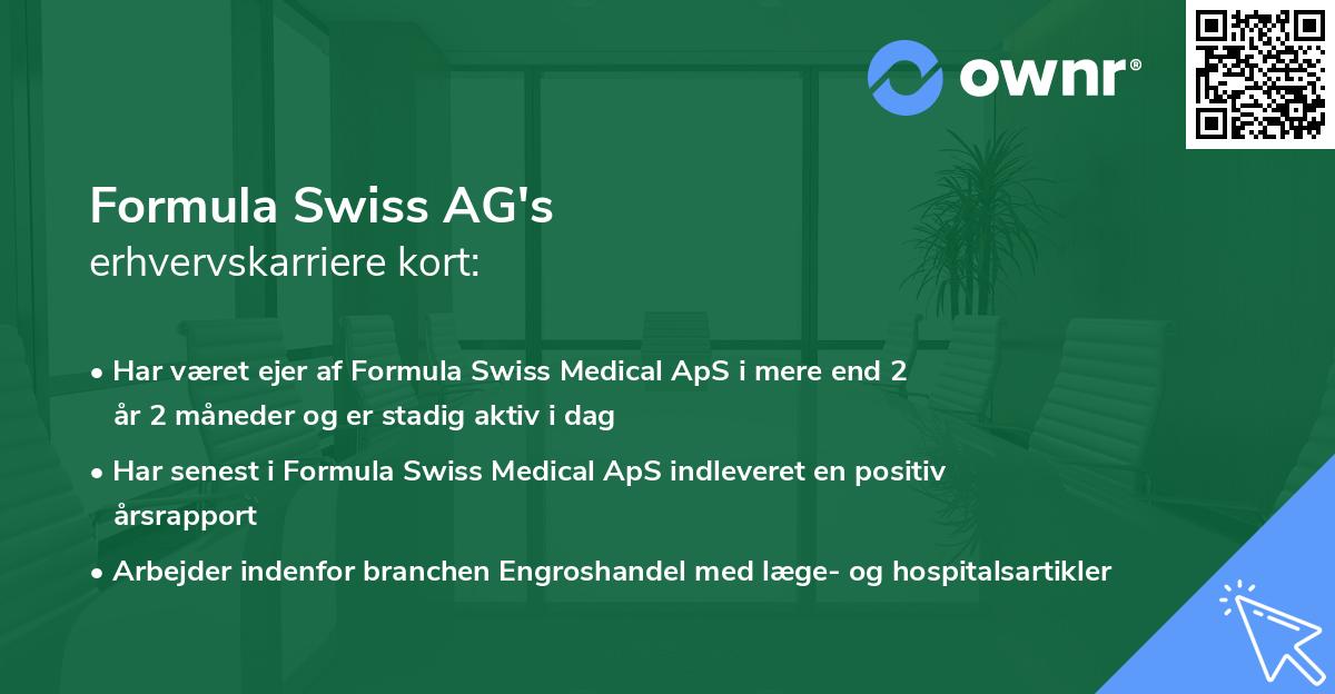 Formula Swiss AG's erhvervskarriere kort