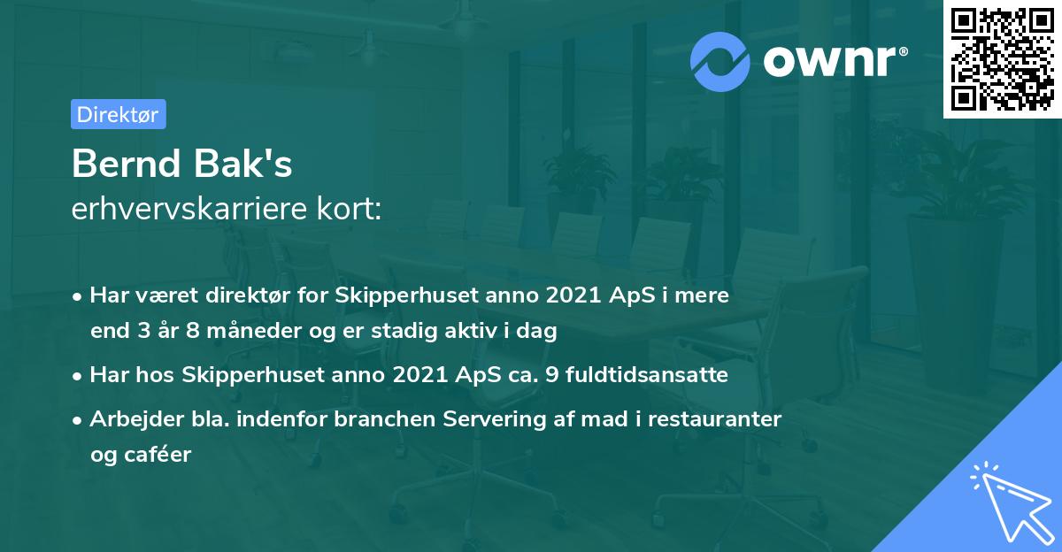 Bernd Bak's erhvervskarriere kort