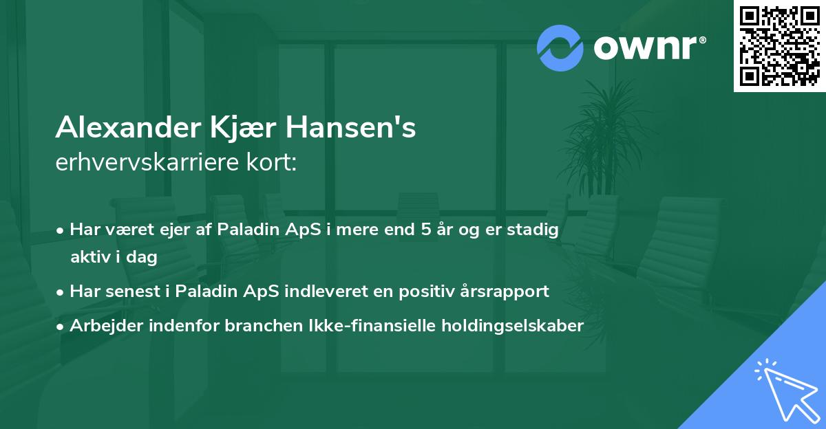 Alexander Kjær Hansen's erhvervskarriere kort