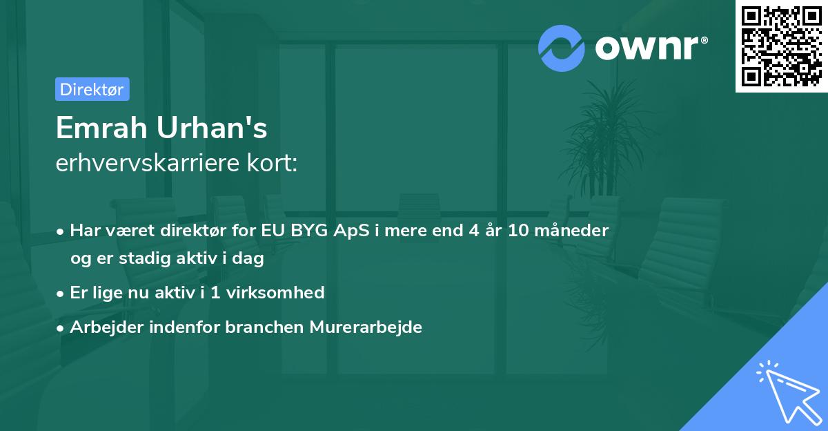 Emrah Urhan's erhvervskarriere kort