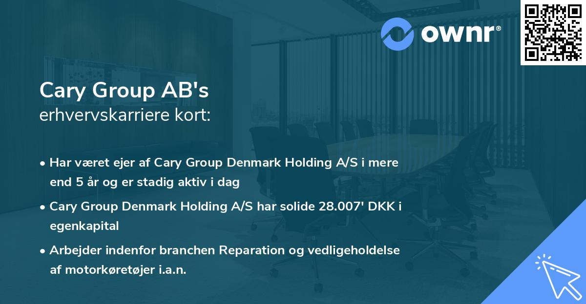 Cary Group AB's erhvervskarriere kort