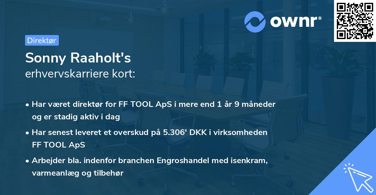 Sonny Raaholt's erhvervskarriere kort