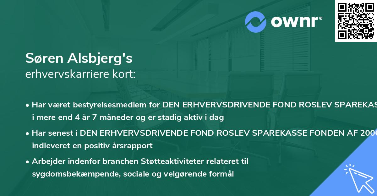 Søren Alsbjerg's erhvervskarriere kort