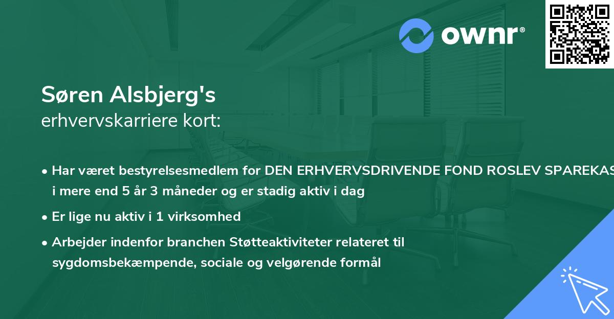 Søren Alsbjerg's erhvervskarriere kort