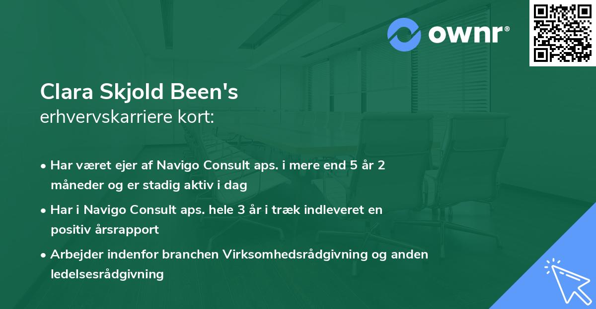 Clara Skjold Been's erhvervskarriere kort