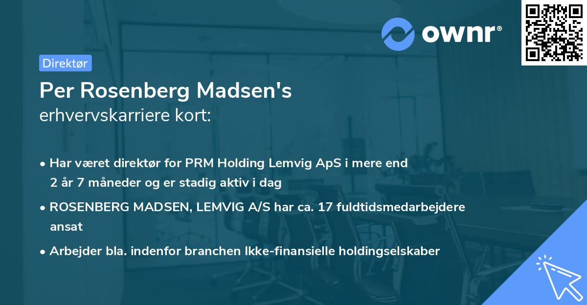 Per Rosenberg Madsen's erhvervskarriere kort