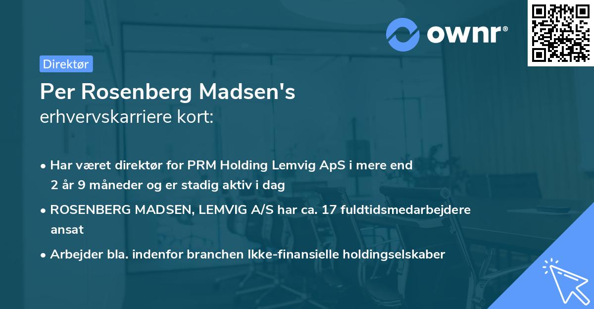 Per Rosenberg Madsen's erhvervskarriere kort