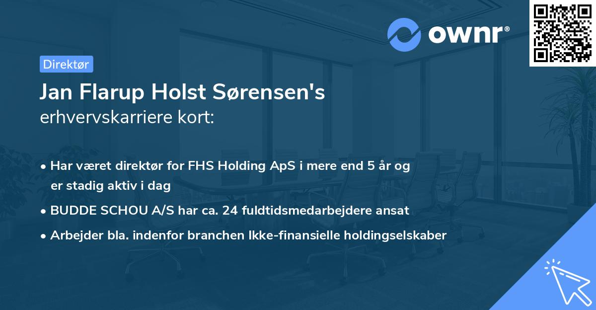 Jan Flarup Holst Sørensen's erhvervskarriere kort