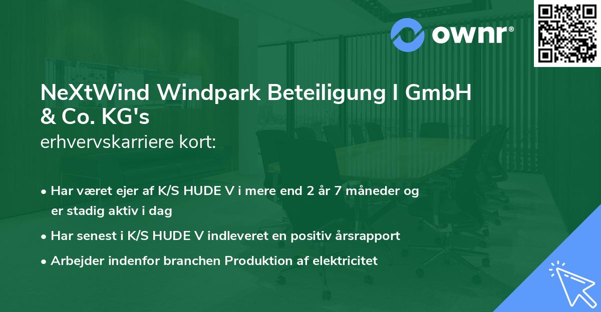 NeXtWind Windpark Beteiligung I GmbH & Co. KG's erhvervskarriere kort