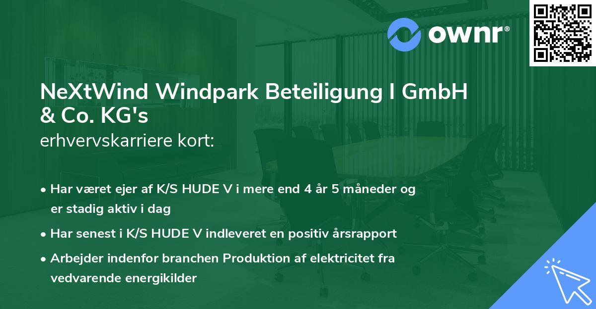 NeXtWind Windpark Beteiligung I GmbH & Co. KG's erhvervskarriere kort
