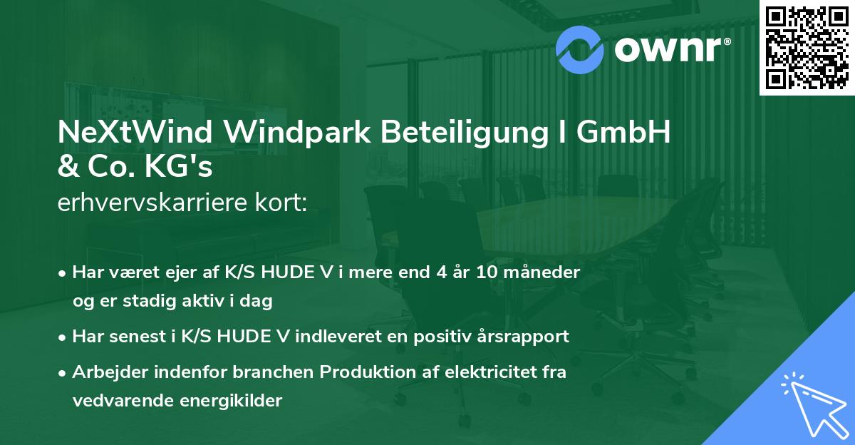 NeXtWind Windpark Beteiligung I GmbH & Co. KG's erhvervskarriere kort